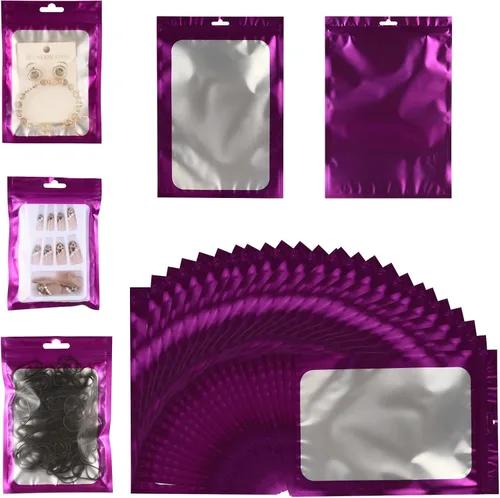Vista 23 de 400 bolsas de Mylar resellables de 4 x 5 pulgadas, color negro, para almacenamiento de alimentos, bolsa resellable de Mylar con ventana transparente