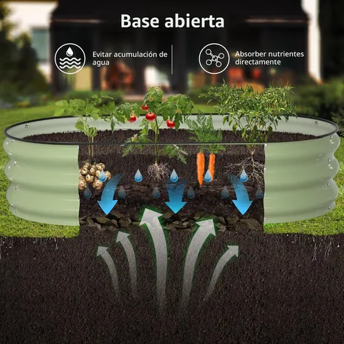Vista 5 de Kit de Cama de Jardín Elevada Winpull, 4x2x1 pies Caja de Plantación Galvanizada al Aire Libre con Borde de Seguridad, Camas Elevadas Grandes