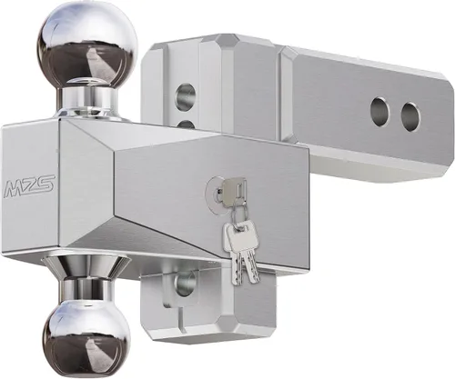 Vista 16 de MZS Enganche de Remolque de Aluminio Ajustable Mejorado - Se Adapta a Receptor de 2 Pulgadas - Enganche de Caída Resistente - Enganche de Remolque