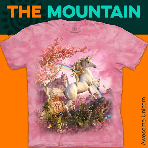 Vista 7 de The Mountain Camiseta de unicornio impresionante de The Mountain para hombre