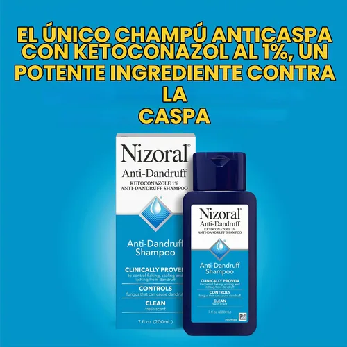 Vista 2 de Nizoral - Champú anticaspa, básico, fresco, 7 onzas fluidas