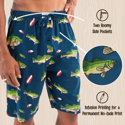 Vista 100 de Lazy One - Pantalones cortos de pijama para hombre, ropa de dormir
