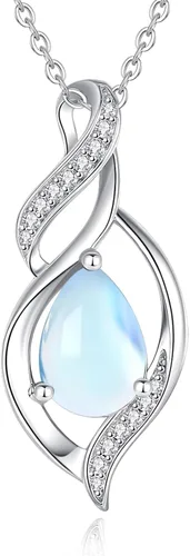Vista 25 de FANCIME Collar de piedra natal para mujer, regalo de cumpleaños para ella 10 - Ópalo