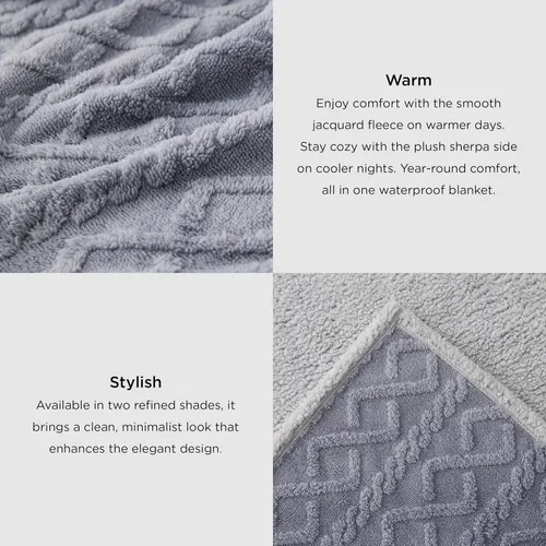 Vista 3 de Bedsure - Mantas impermeables para perros para la cama - Manta para mascotas para cama y sofá lavable, manta de forro polar de jacquard para gatos