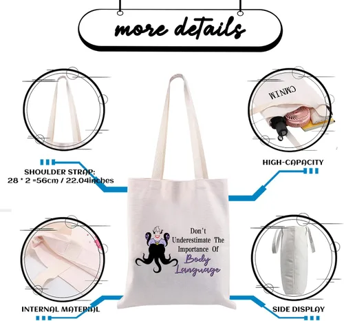 Vista 4 de CMNIM Divertida bolsa de cosméticos de bruja de villano marino, regalo inspirado en Merrmaid para fanáticos de la bruja villana, no subestimes