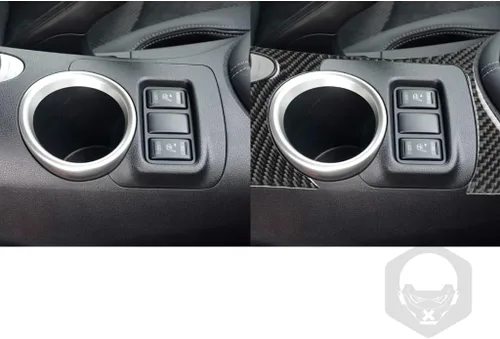 Vista 3 de NVCNX - Reposabrazos de consola central de fibra de carbono de alta calidad, soporte para taza de agua, marco de panel, cubierta interior compatible