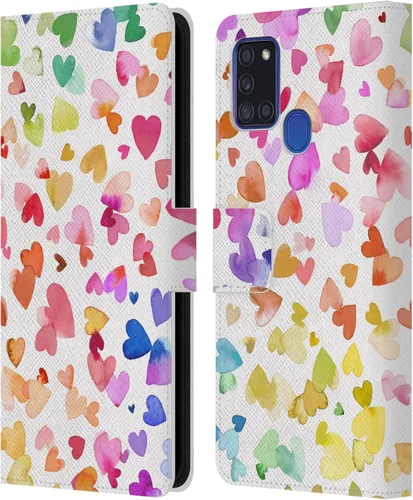 Vista 141 de Head Case Designs Officially Licensed Ninola Brushstrokes Multi Colorful Leather Wallet Case Compatible with Samsung Galaxy A07 4G