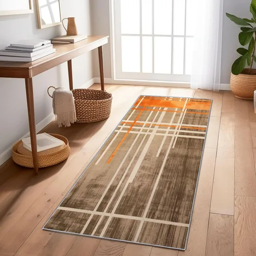 Vista 14 de Alfombra lavable para pasillo, alfombra de cocina de 2 x 5 pies, alfombra de entrada, estilo industrial, paneles de madera, textura suave Negro 6