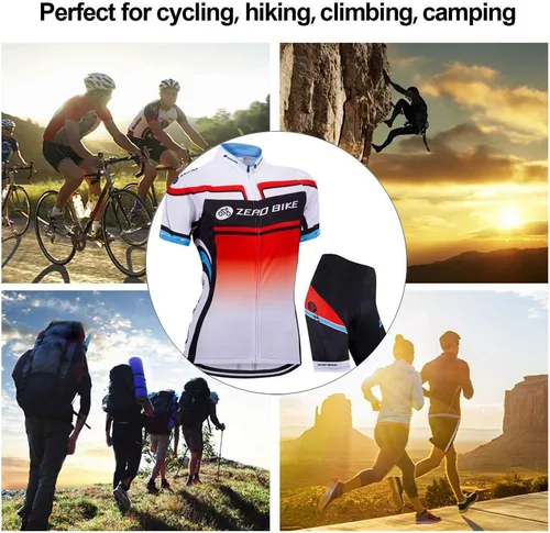 Vista 7 de Jersey de ciclismo para mujer, de manga corta, secado rápido, transpirable, para montaña.