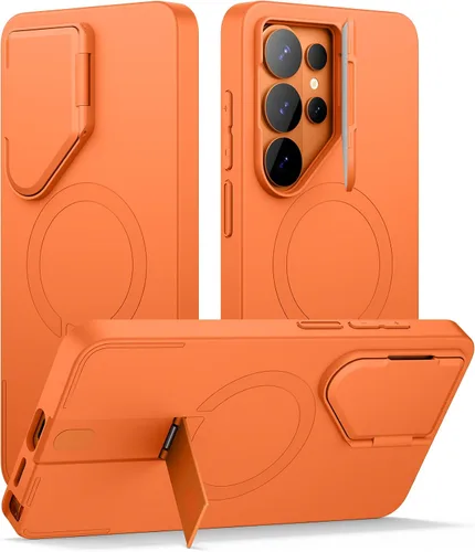 Vista 38 de SURITCH Funda para teléfono Samsung Galaxy S26 Plus, cubierta protectora magnética con cubierta de cámara y soporte de metal ajustable para Galaxy