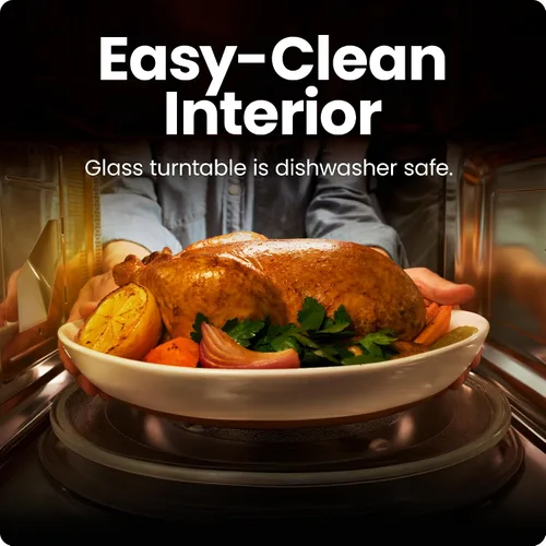 Vista 5 de Horno microondas de sobremesa Chefman 0.7 pies cúbicos de acero inoxidable digital de 700 vatios con 6 menús automáticos, 10 niveles de potencia