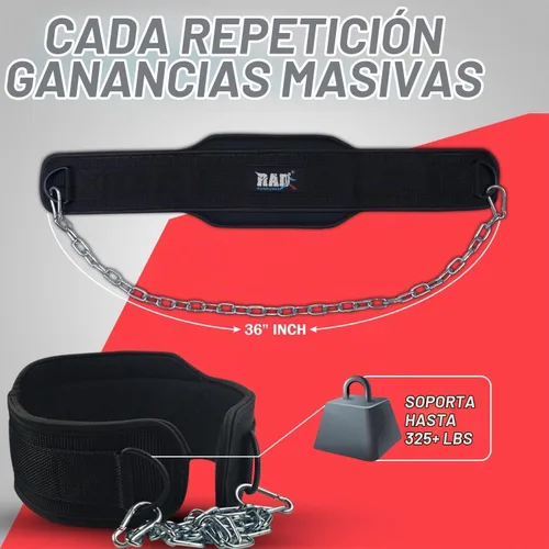 Vista 3 de RAD Cinturón de inmersión para levantamiento de pesas con cadena. Cinturón de inmersión para levantamiento de pesas