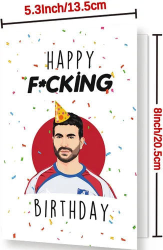 Vista 2 de BENNLOOS Divertidas tarjetas de cumpleaños de Roy Kent, regalos para él y ella Birthday Celebration, Soccer Comedy Inspired Design, Premium 8 x