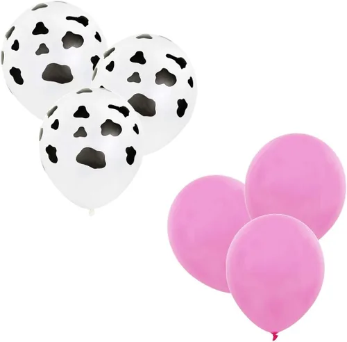 Vista 7 de InBy 18 globos de animales de granja para decoración de fiesta de primer cumpleaños, cabeza de vaca de cerdo, arco de globos con temática