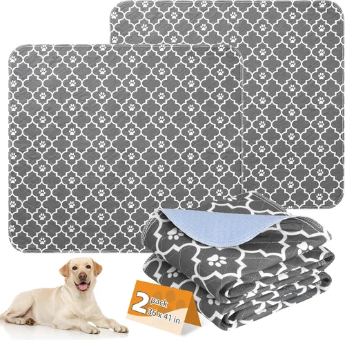 Vista 25 de KOOLTAIL Almohadillas lavables para orina de perros, paquete de 2 almohadillas de entrenamiento súper absorbentes reutilizables impermeables