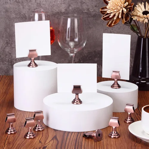 Vista 4 de Kathfly 24 soportes para números de mesa, clip de metal para tarjetas