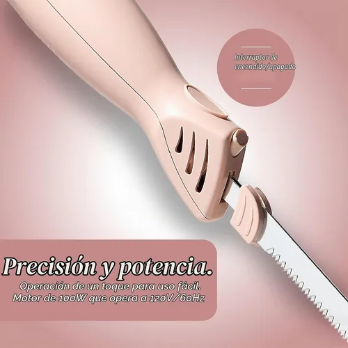 Vista 5 de COOK WITH COLOR Electric Knife, 100W Power, Dual Stainless Steel Blades for Precise Cutting, Ergonomic Handle, Low Noise and Vibration, Ideal for
