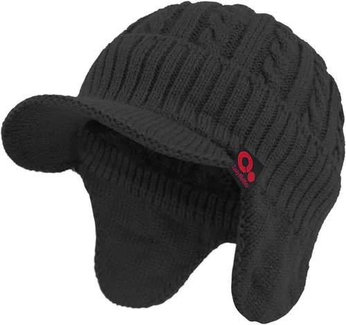 Vista 77 de Janey&Rubbins Gorro de punto diario con orejeras con forro polar y calavera