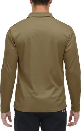 Vista 18 de Rdruko Polo para hombre con bolsillo de manga larga de secado rápido para golf al aire libre con cuello