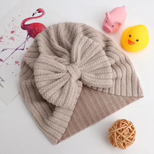 Vista 7 de DRESHOW BQUBO - Gorro de turbante para bebé, gorro con nudo de lazo, suave y lindo gorro de guardería