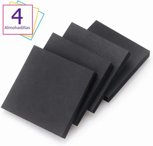 Vista 2 de Notas adhesivas de 3 x 3 pulgadas, autoadhesivas, 4 blocs, 90 hojas/bloc Negro