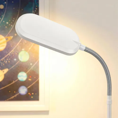 Vista 10 de Brightech Litespan - Lámpara de pie de lectura LED de segunda edición con LED blanco fresco, suave y cálido, atenuador integrado, diseño ajustable