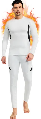 Vista 8 de romision Ropa interior térmica para hombre, pantalones largos con forro de vellón, equipo de caza, parte inferior, capa base para clima frío, XS-4XL