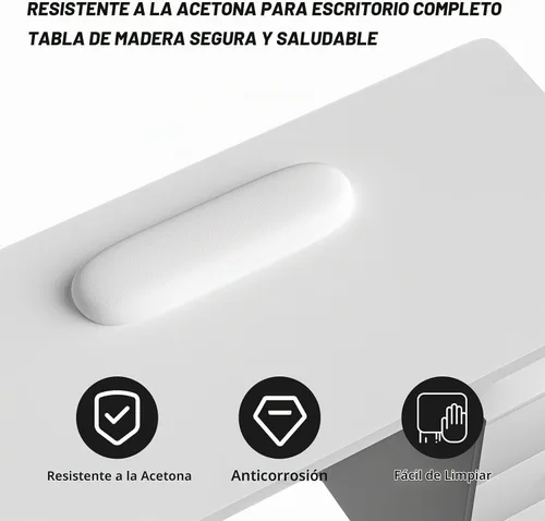 Vista 4 de Mesa de manicura de escritorio de uñas resistente a la acetona Blanco básico