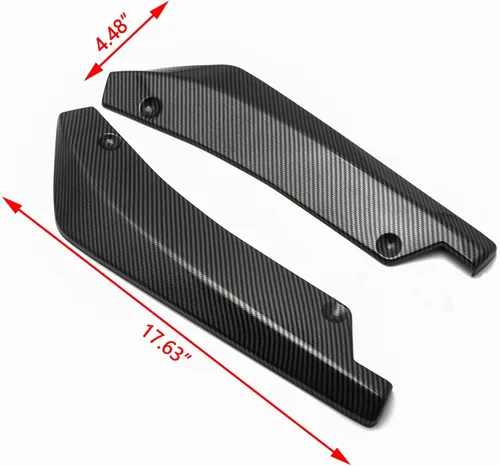 Vista 2 de x xotic tech JDM - Difusor universal para parachoques trasero, divisor de valencia, alerón de alerón, patrón de fibra de carbono con varilla