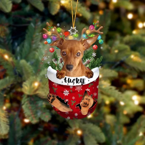 Vista 90 de Adorno de Navidad personalizado para perro Airedale Terrier en bolsillo de nieve, adorno para árbol de Navidad, idea de regalo para amantes