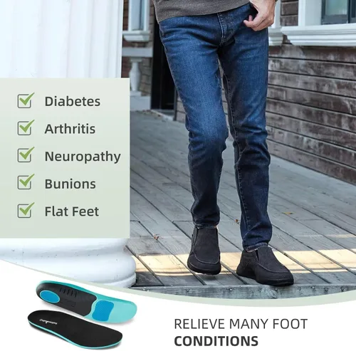 Vista 4 de OrthoComfoot Zapatos ortopédicos cómodos sin cordones para hombre con soporte de arco, mocasines ortopédicos para fascitis plantar, zapatos de lona