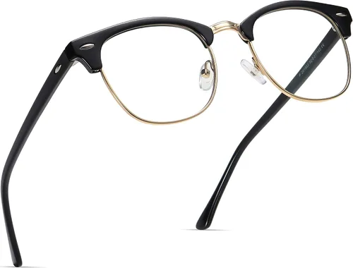 Vista 20 de Blue Light Blocking Glasses Anti Eyestrain Computer Gaming Glasses Vintage Half Frame UV Clear Lens for Women Men