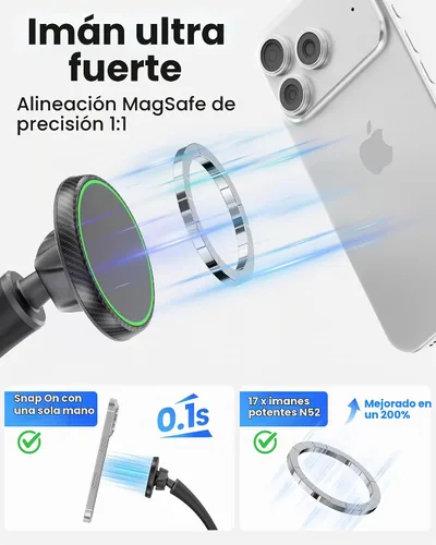 Vista 3 de Soporte de teléfono flexible para cinta de correr, soporte magnético de cuello de cisne para teléfono celular