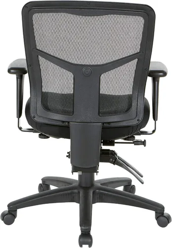 Vista 6 de Asiento de respaldo alto Office Star ProGrid con brazos ajustables y deslizador de asiento multifunción, Metal, Negro