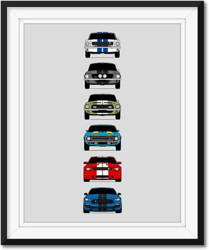 Vista 13 de Custom Car Posters Póster hecho a mano compatible con Shelby Evolution Print Wall Art Décor Best of Shelby Generations, multicolor, 8 x 10 pulgadas