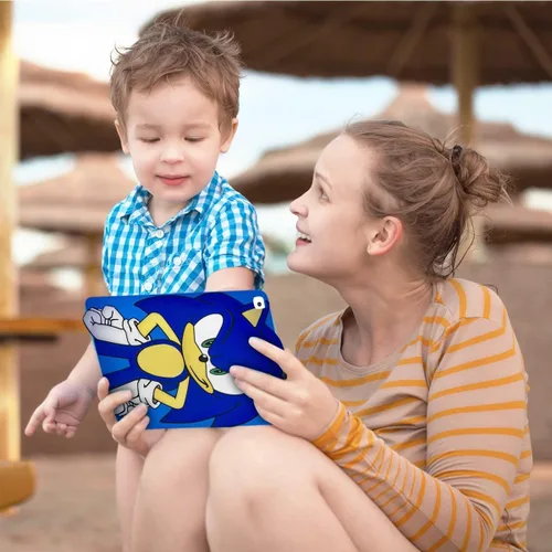 Vista 5 de Funda Trasera de Silicona Sonic The Hedgehog Compatible con iPad de 9ª/8ª/7ª Generación (2021/2020/2019), Funda Protectora Antideslizante de Goma