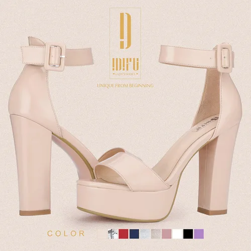 Vista 3 de IDIFU - Tacones de plataforma de 5pulgadas para mujer, sandalias Sabrina IN5 de tacón alto y grueso, correa de tobillo, zapatos sexis y elegantes