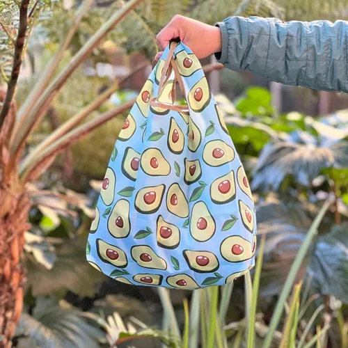 Vista 2 de allydrew JoliBag - Bolsa reutilizable de nailon para comestibles, paquete de 2, aguacates