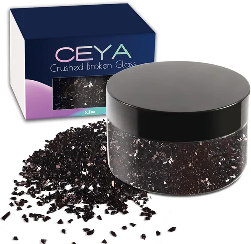 Vista 20 de Ceya - Conjunto de purpurina de vidrio irregular triturado en 32 colores, 640g/ 22.6 oz, chips de cristal metálico roto de 2-4mm, purpurina gruesa