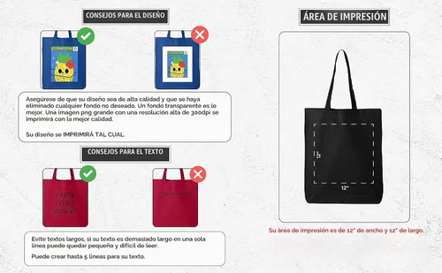Vista 4 de shop4ever Diseño personalizado de encargo su propio bolso de compras reutilizable del bolso de compras de Eco del algodón del regalo personalizable