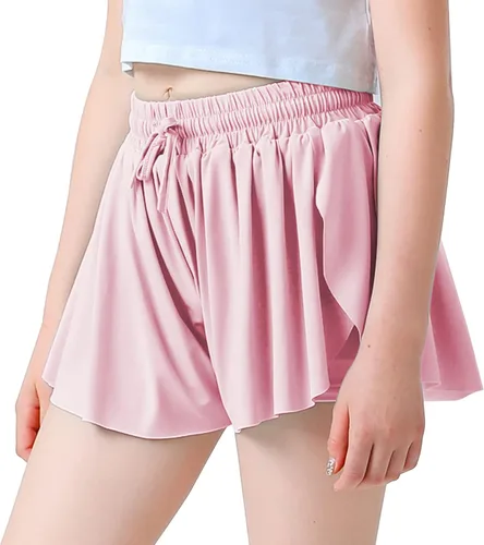Vista 5 de Pantalones cortos fluidos de mariposa para niñas, pantalones cortos deportivos para niños pequeños, faldas de tenis 2 en 1, pantalones cortos