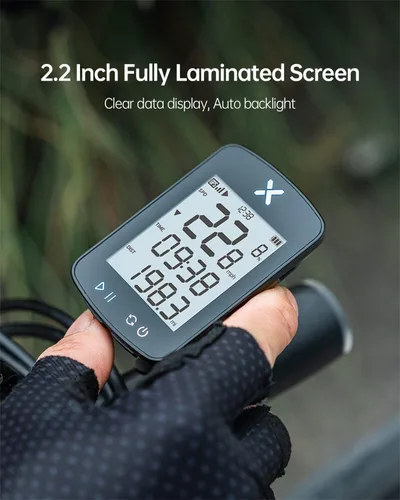 Vista 4 de XOSS G Gen2 - Computadora de bicicleta con GPS inalámbrica, Bluetooth IPX7, impermeable, velocímetro y odómetro de bicicleta recargable con pantalla