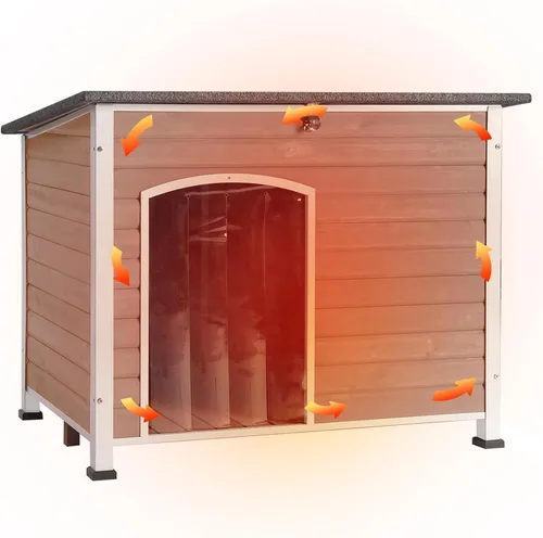 Vista 12 de Aivituvin Casa Grande para Perros al Aire Libre Interior Resistente a la Intemperie para Perros Pequeños, Medianos y Grandes con Marco de Hierro