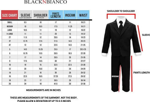 Vista 4 de Black N Bianco - Traje formal negro para niño con camisa y chaleco