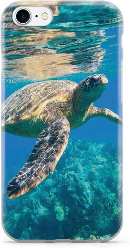 Vista 9 de Inspired Cases - Compatible con iPhone 8 Plus - Funda protectora con textura 3D para Apple iPhone 8 Plus - Tortuga marina submarina