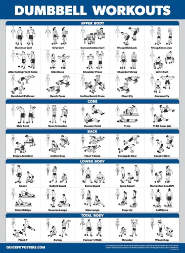 Vista 8 de Paquete de 4 - Pósteres de Entrenamiento con Máquina de Cable Volumen 1 y 2 + Ejercicios con Mancuernas + Ejercicios con Barra (LAMINADOS, 18" x 24")