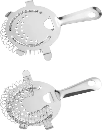 Vista 3 de Metal Magery Colador Hawthorne de acero inoxidable de 4 puntas para barra de cóctel, paquete de 3