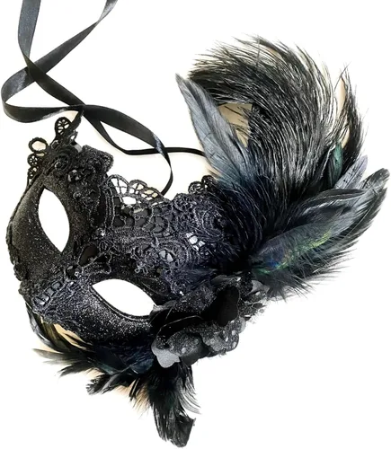 Vista 4 de MasqStudio Burlesque Mardi Gras - Máscara de encaje de brocado, para cumpleaños, graduación, boda, fiesta