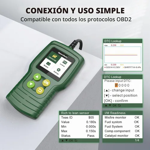 Vista 4 de Escáner OBD2 C302 Lector de Códigos para Verificación del Motor del Automóvil, Herramienta de Diagnóstico Automotriz CAN, Lee y Borra Códigos