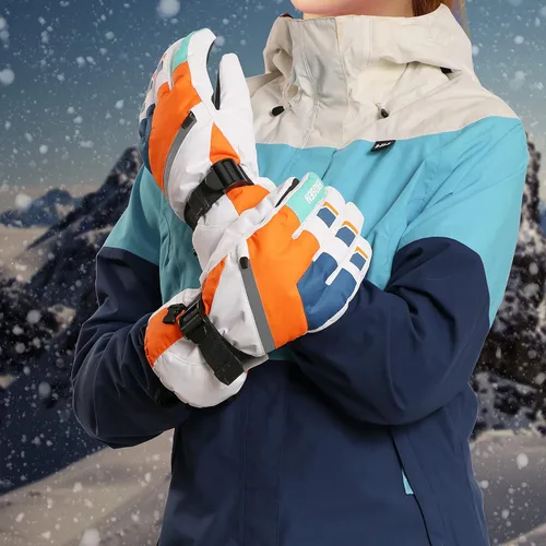 Vista 6 de JEKOSEN - Guantes de esquí para hombre y mujer, impermeables, para pantalla táctil, para snowboard, nieve, clima frío, guantes de invierno